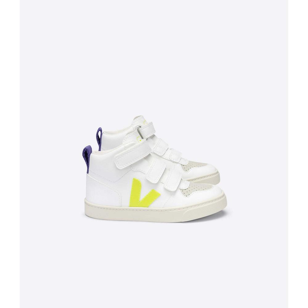 Veja V-10 MID CWL Kids\' Shoes White/Purple | NZ 797CTV